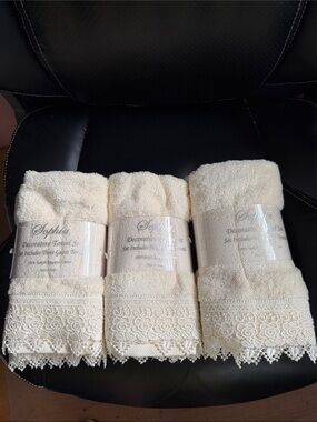 Sophia 100% Turkish Ringspun Cotton Cream Guest Towels 9 pieces 12/18 inch